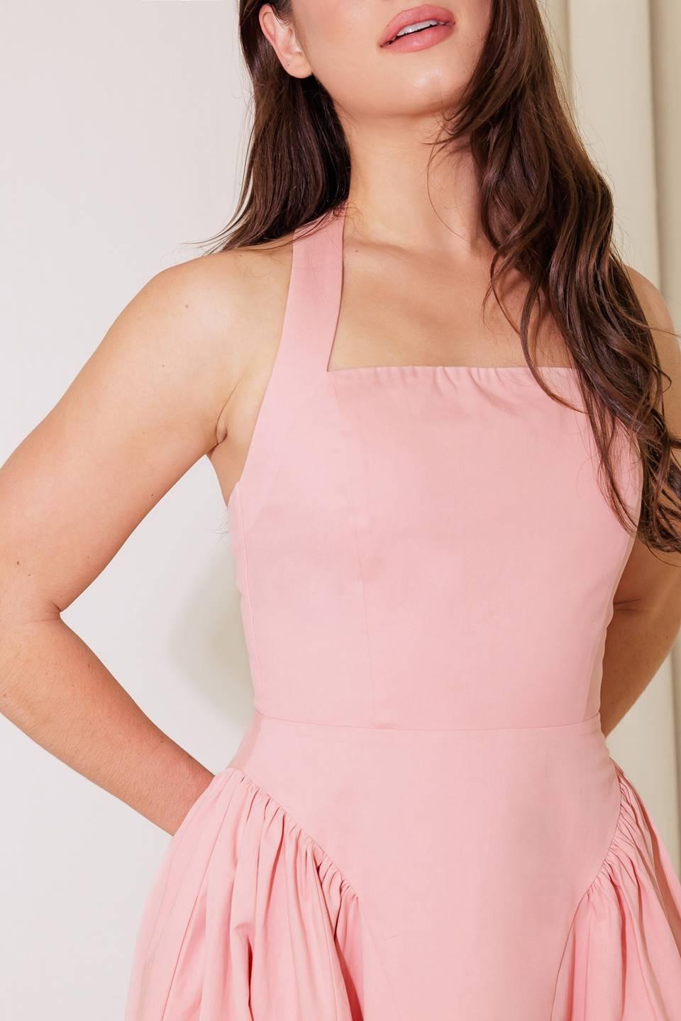 VESTIDO MIDI TEJIDO ROSA CAUGHT IN THE RAIN