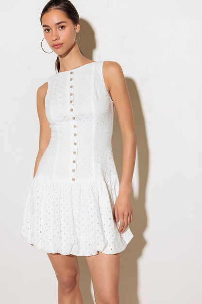 AT FIRST GLANCE WOVEN MINI DRESS