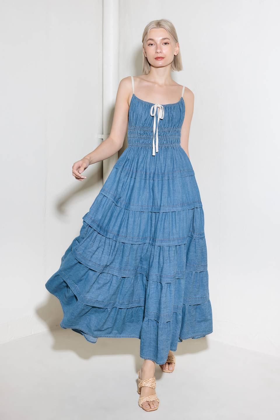 VESTIDO MIDI DE MEZCLILLA ETERNO DESEO