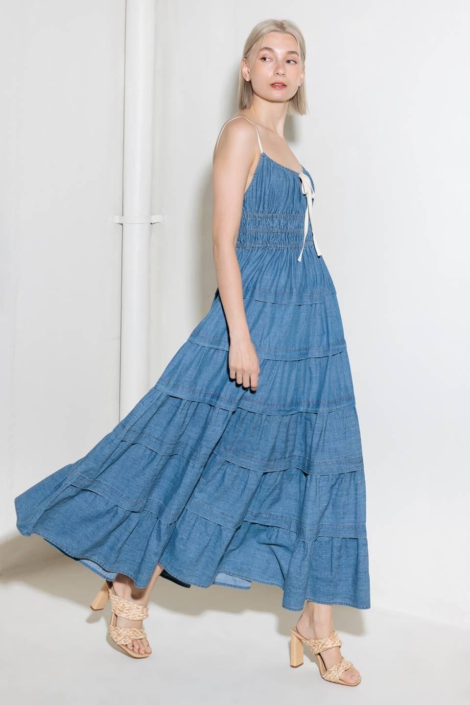 VESTIDO MIDI DE MEZCLILLA ETERNO DESEO