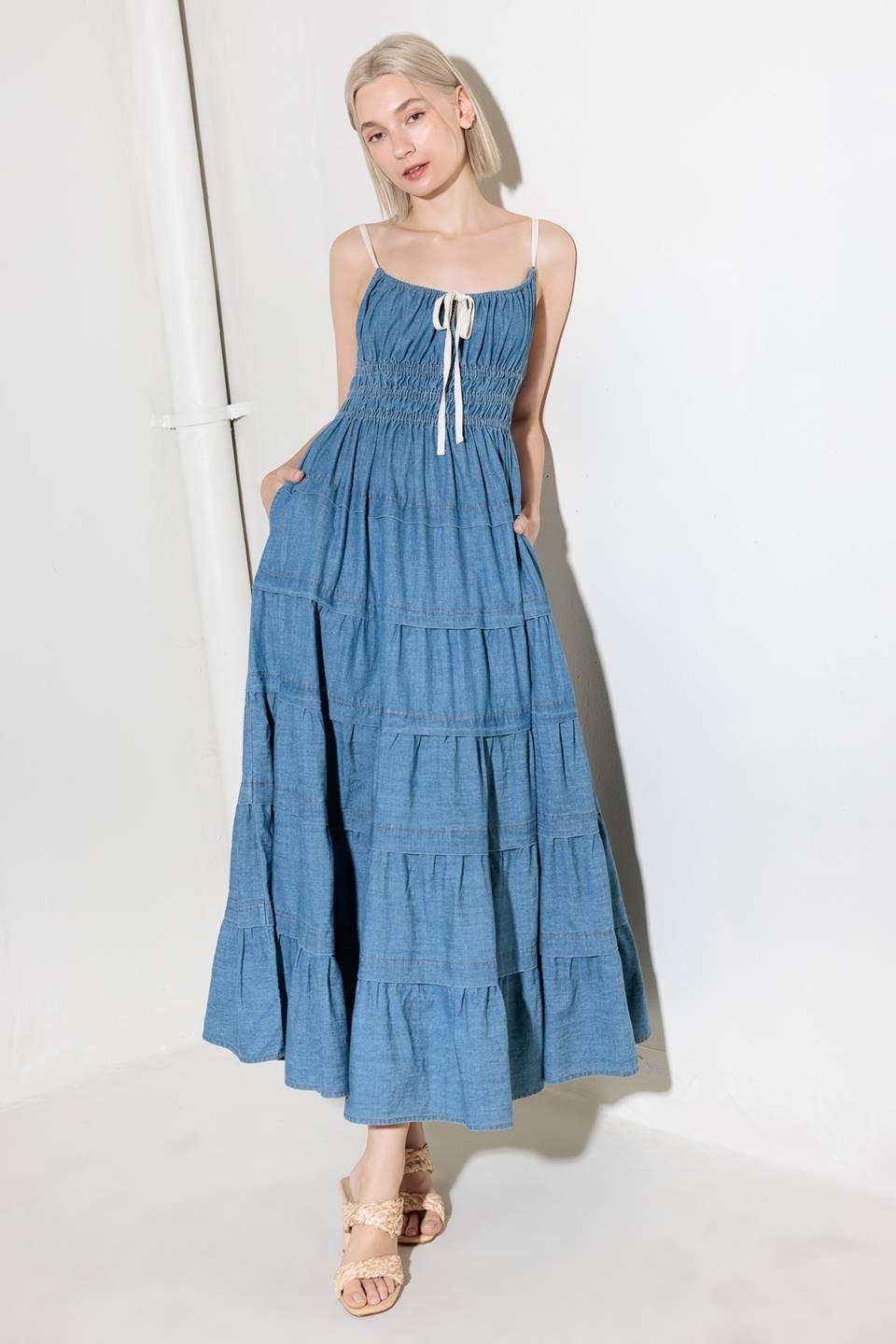 VESTIDO MIDI DE MEZCLILLA ETERNO DESEO