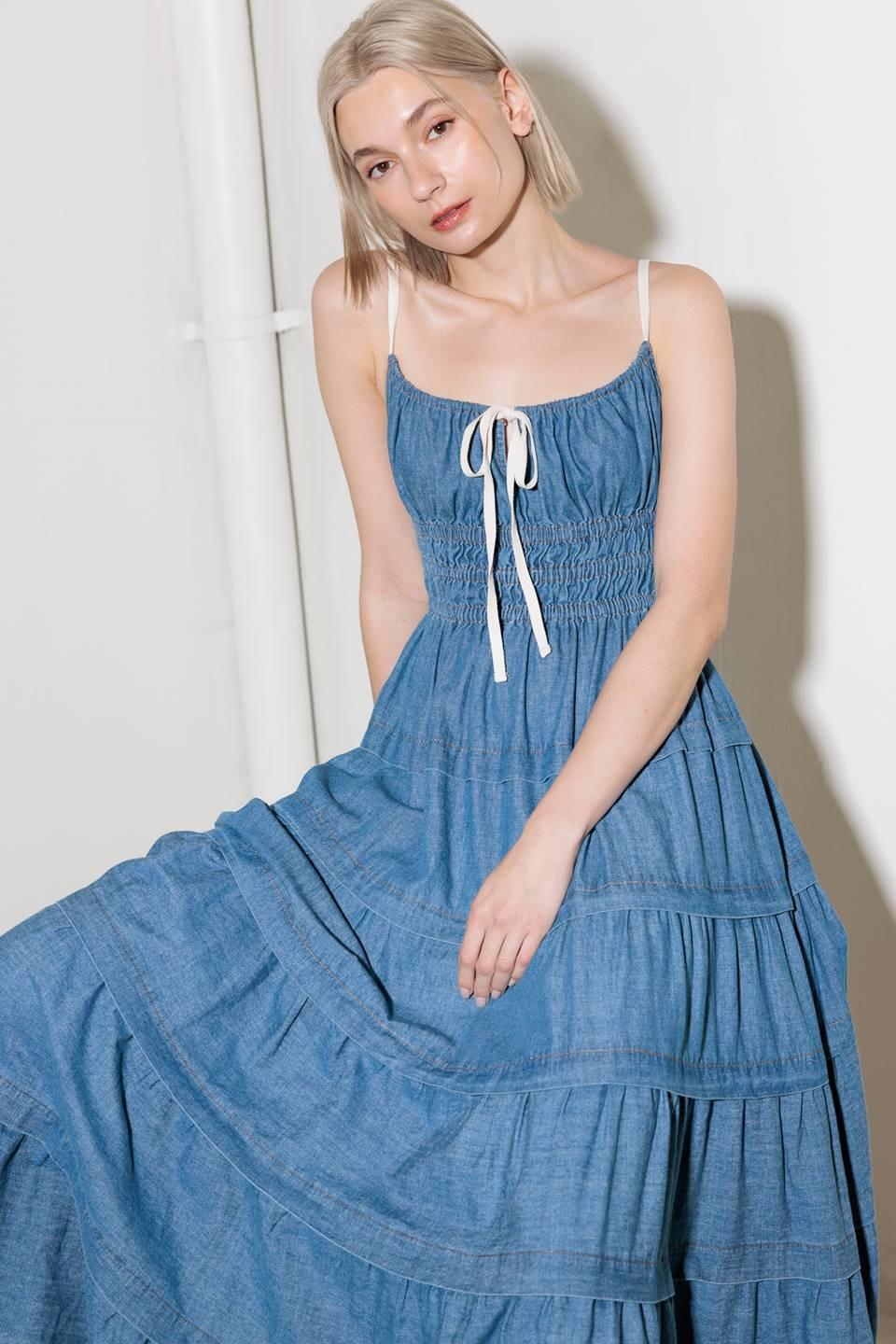VESTIDO MIDI DE MEZCLILLA ETERNO DESEO