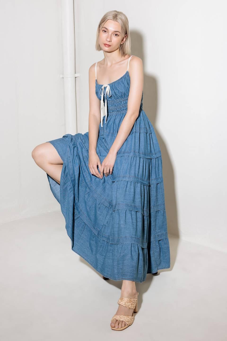 VESTIDO MIDI DE MEZCLILLA ETERNO DESEO