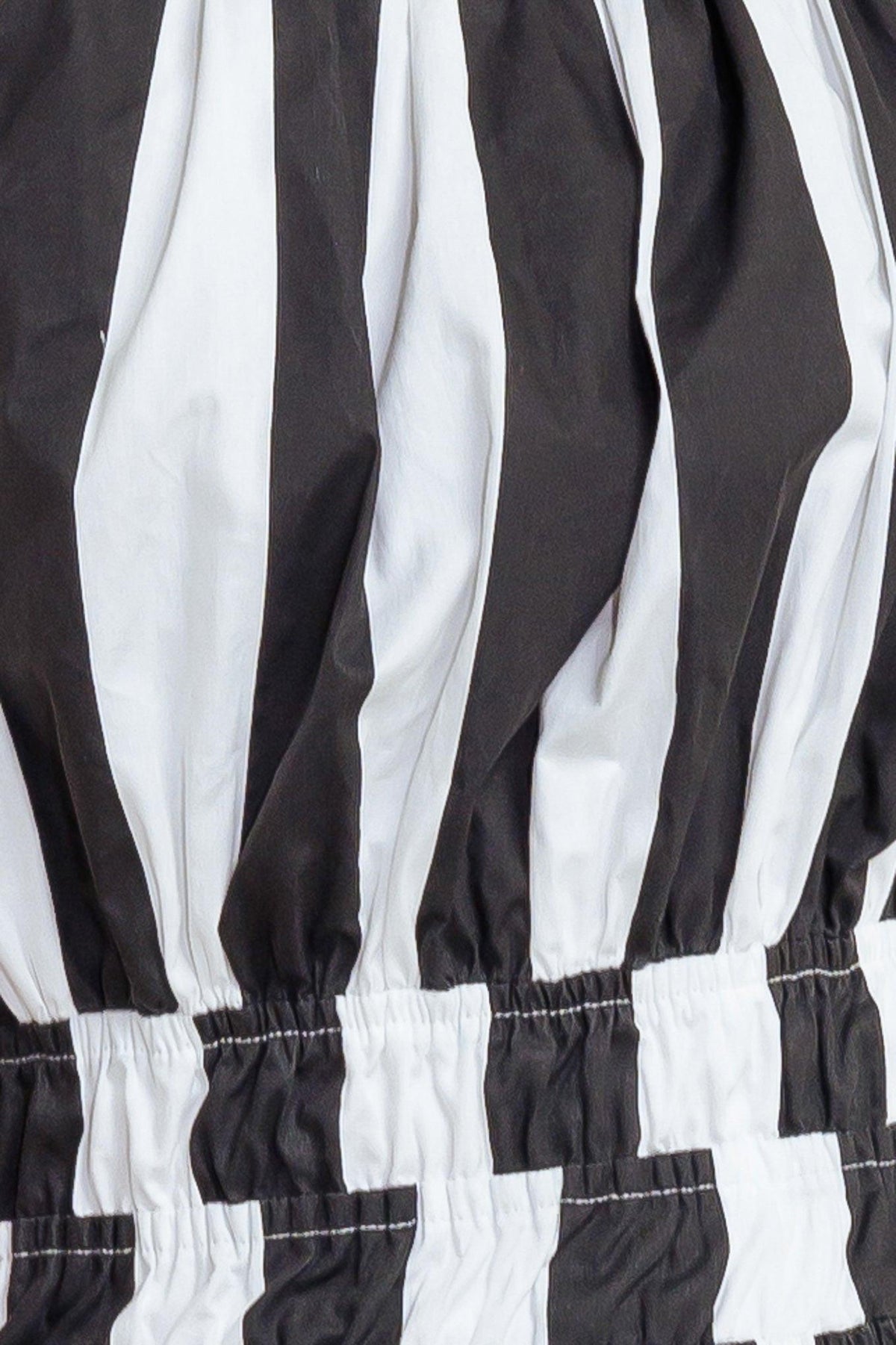 LUXE LINEAR STRIPED WOVEN MIDI DRESS