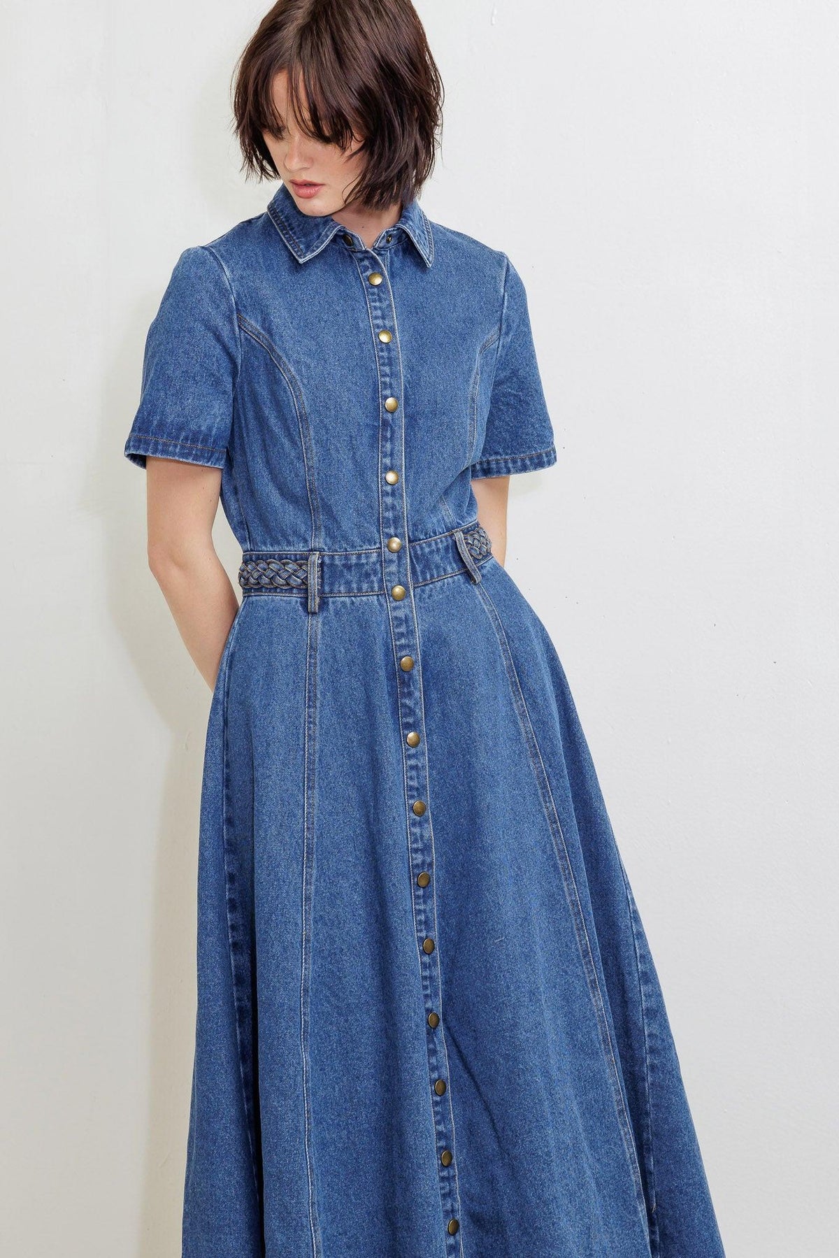 VESTIDO MIDI VAQUERO HIDDEN SMILE