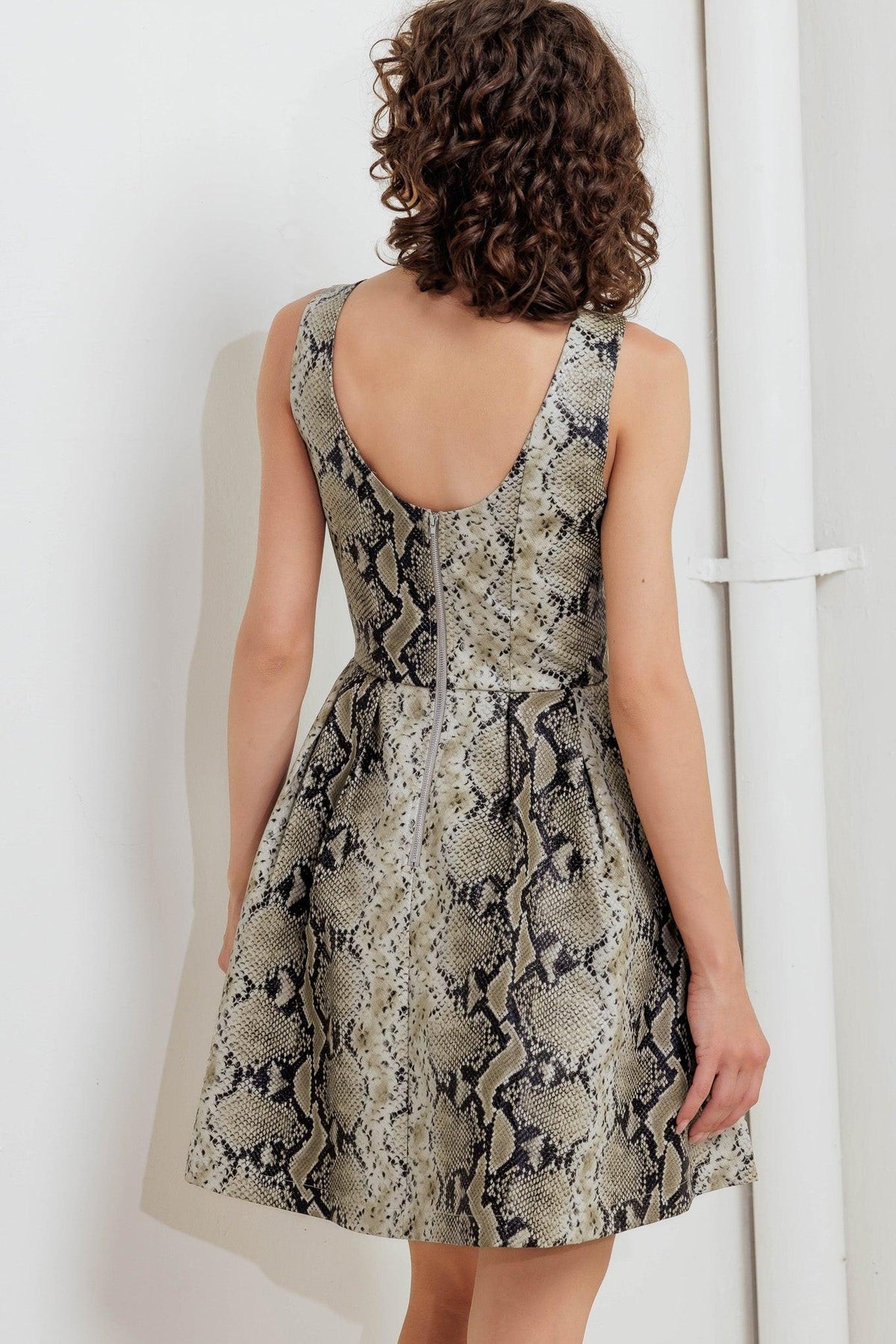 MINIVESTIDO DE EFECTO PIEL DE SERPIENTE