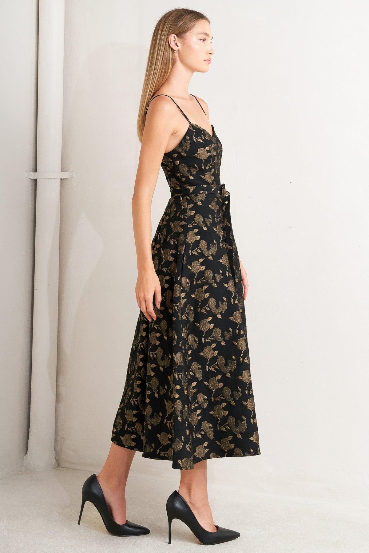 GARDEN OPERA WOVEN MIDI DRESS