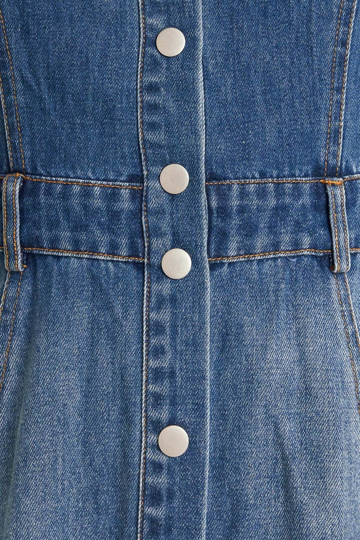 ELEGANT TOUCH DENIM MIDI DRESS