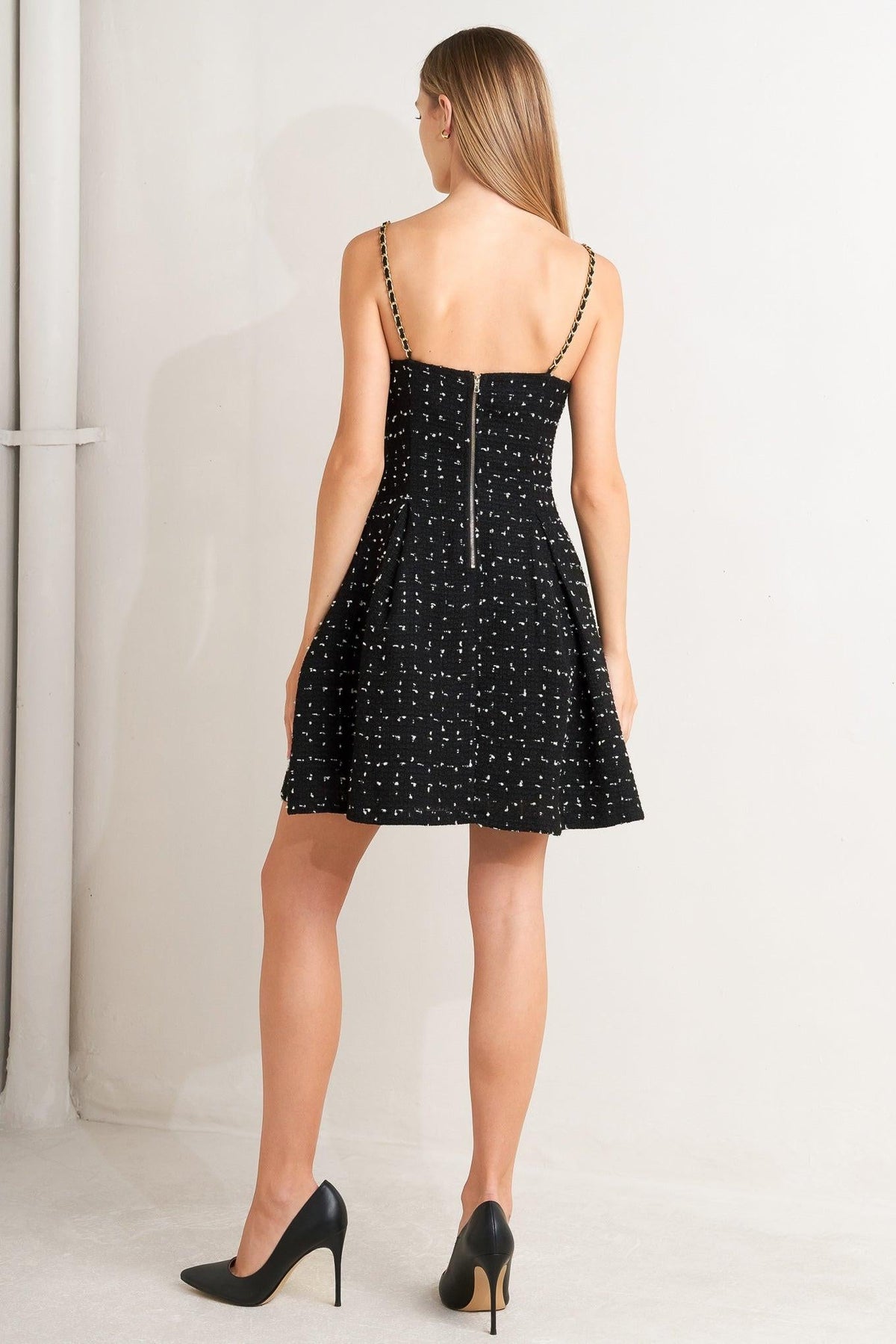 FRENCH CODE WOVEN TWEED MINI DRESS