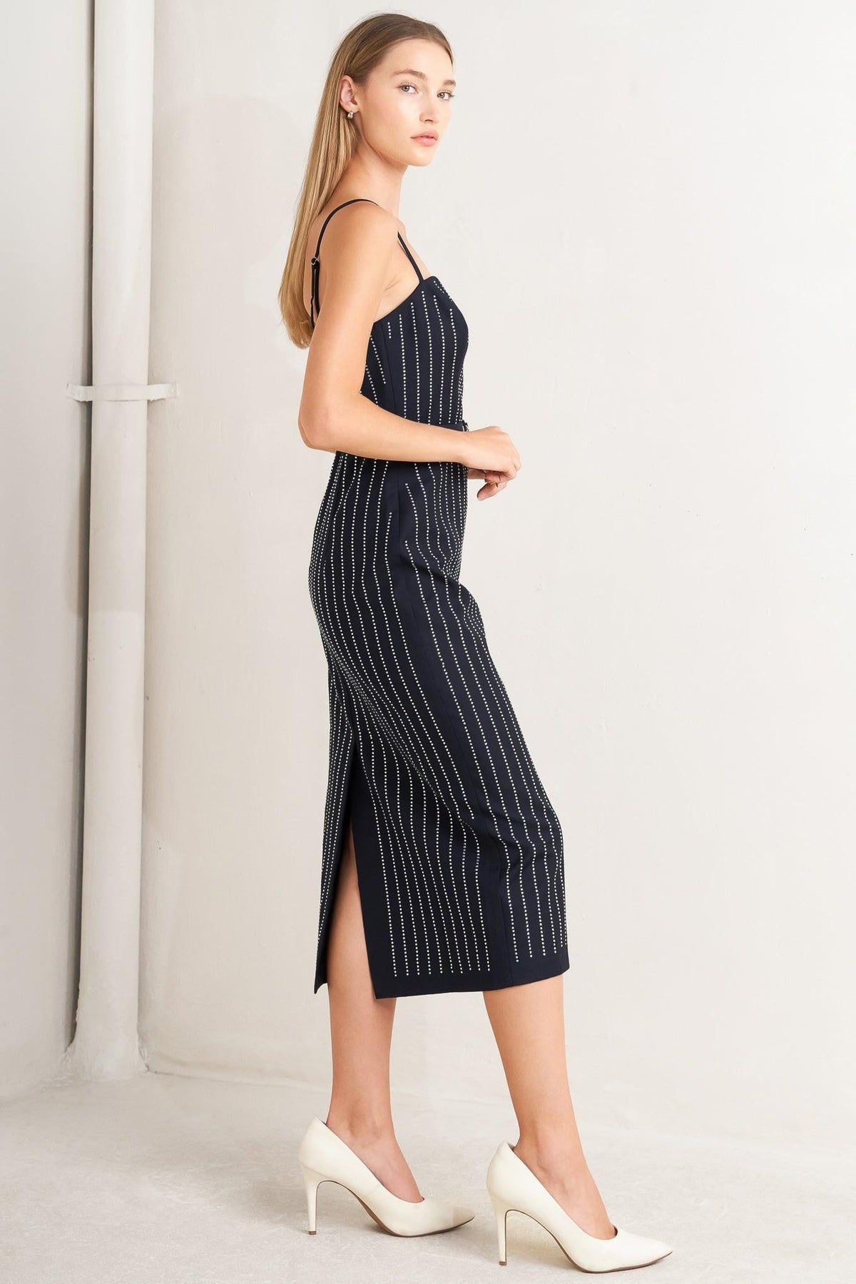 VESTIDO MIDI TEJIDO VERTICAL GRACE