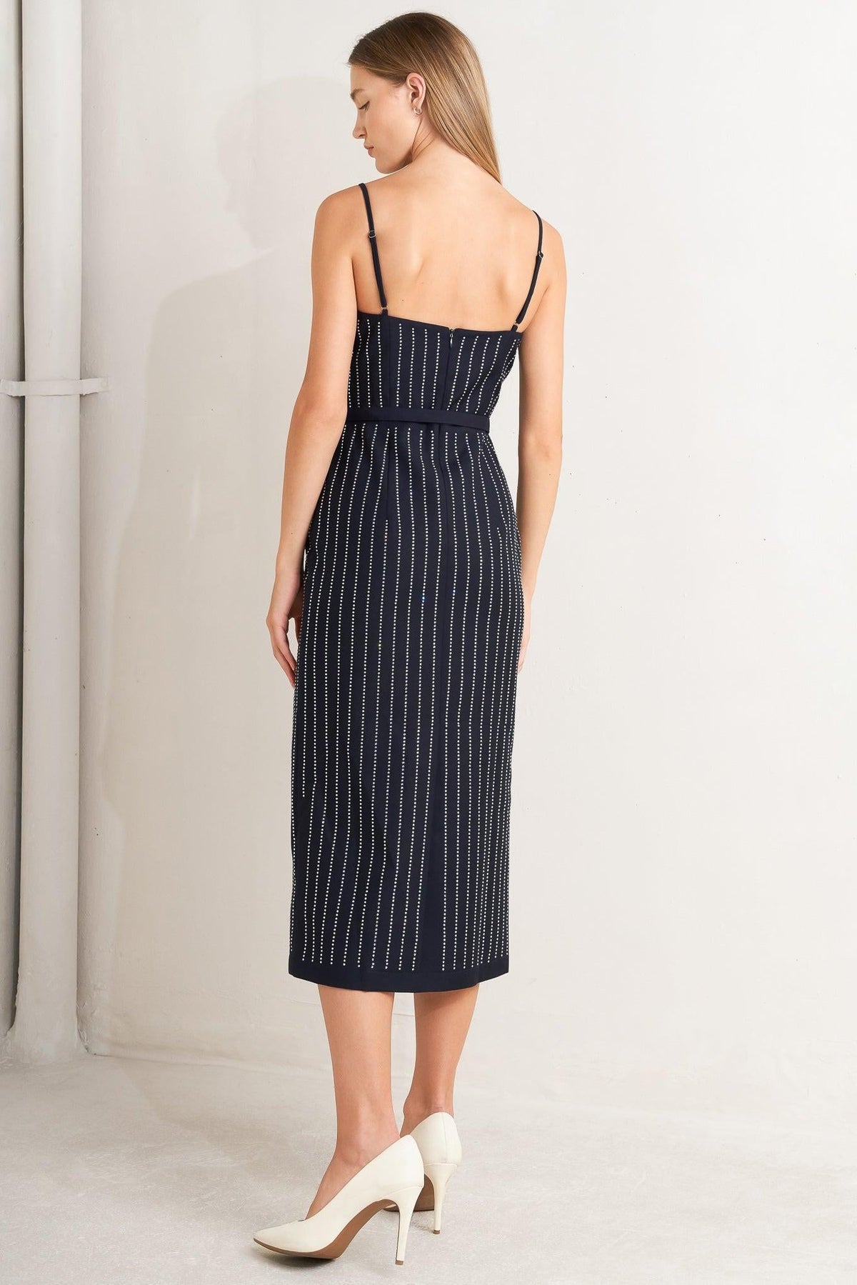 VESTIDO MIDI TEJIDO VERTICAL GRACE