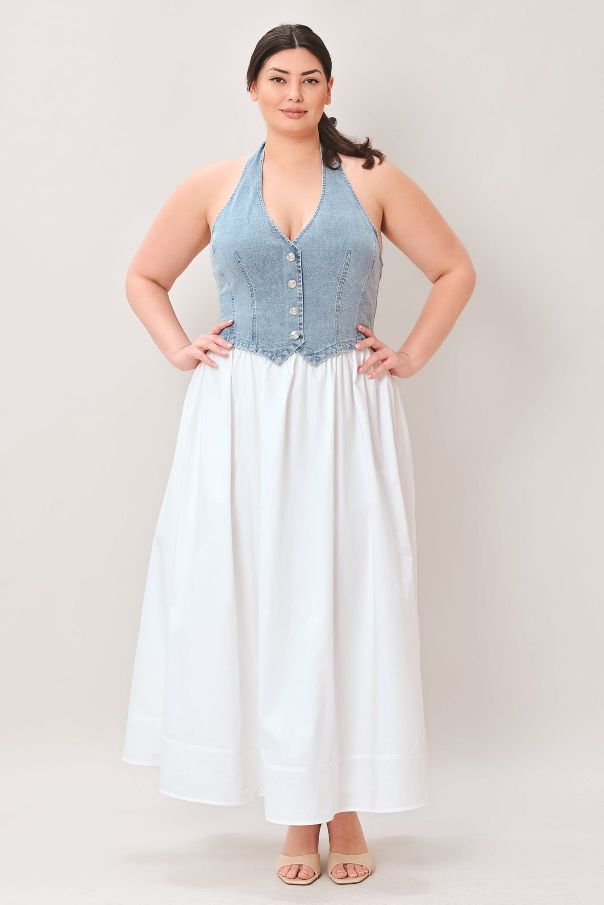 VESTIDO MIDI TEJIDO DE LA CIUDAD A LA COSTA