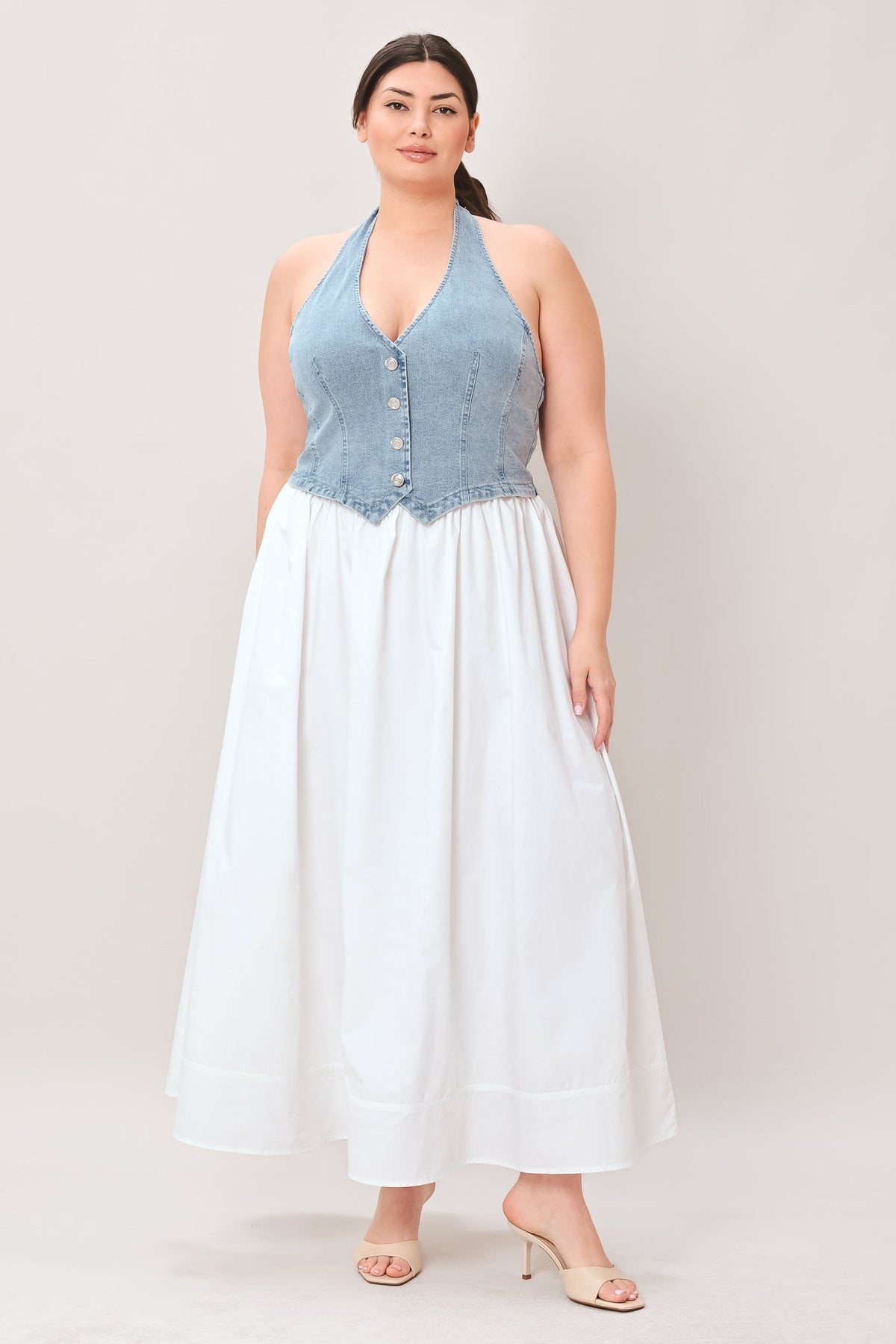 VESTIDO MIDI TEJIDO DE LA CIUDAD A LA COSTA
