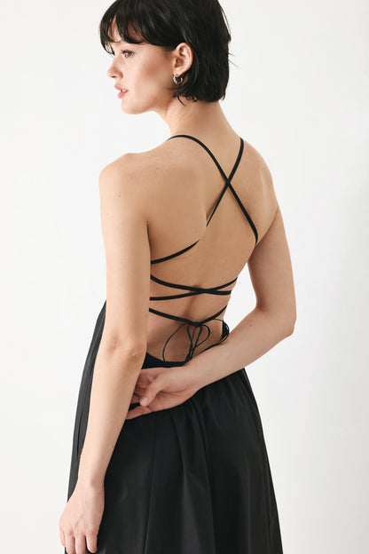 PURE LINE WOVEN MIDI DRESS