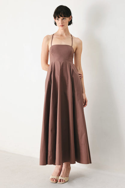 PURE LINE WOVEN MIDI DRESS