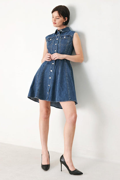CASUAL GLAM DENIM MINI DRESS