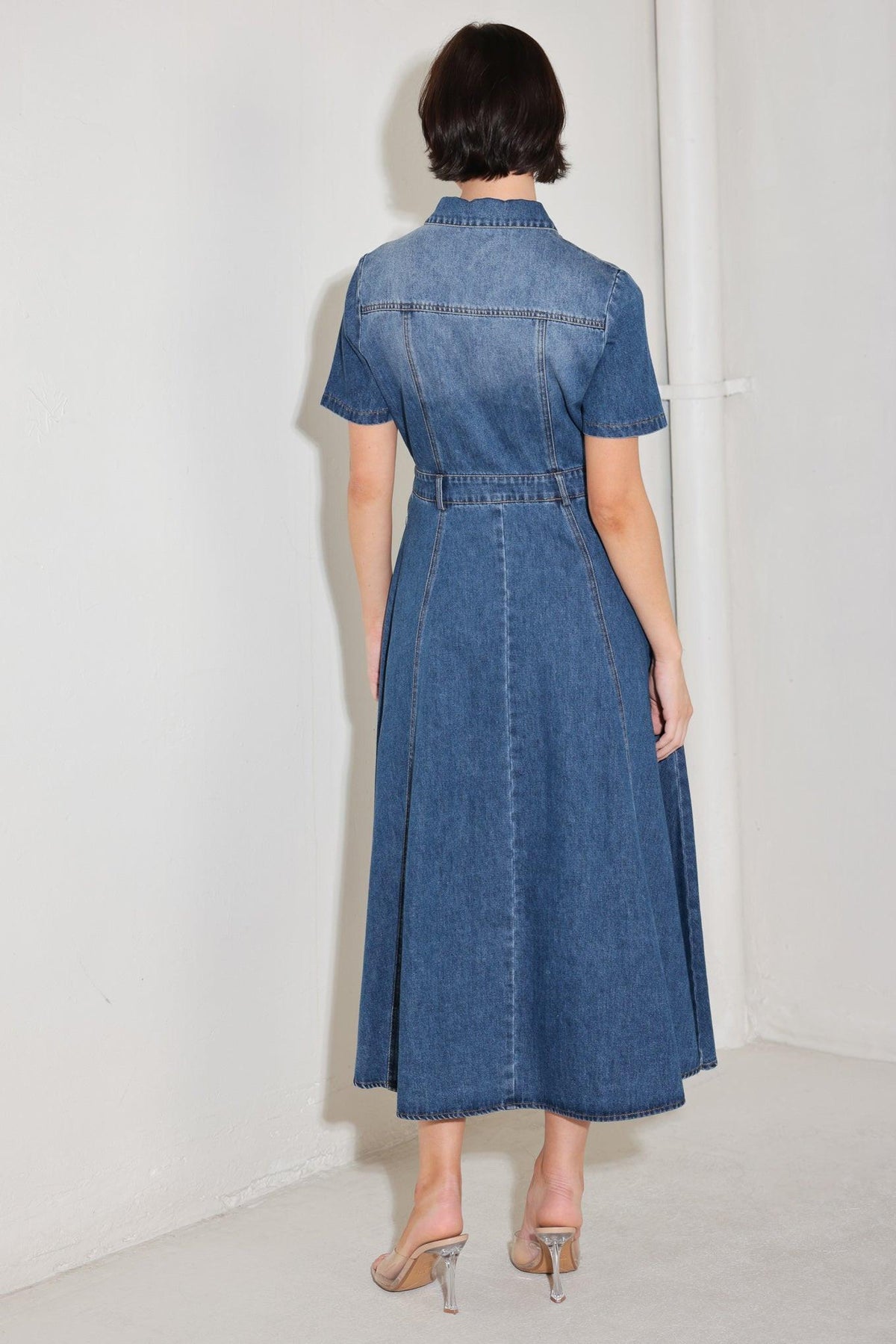VESTIDO MIDI DE DENIM BLUEBIRD PROMENADE