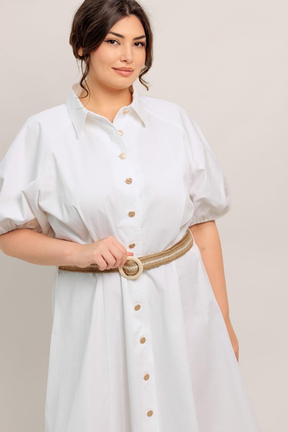 RELAXED TAILOR WOVEN MIDI DRESS