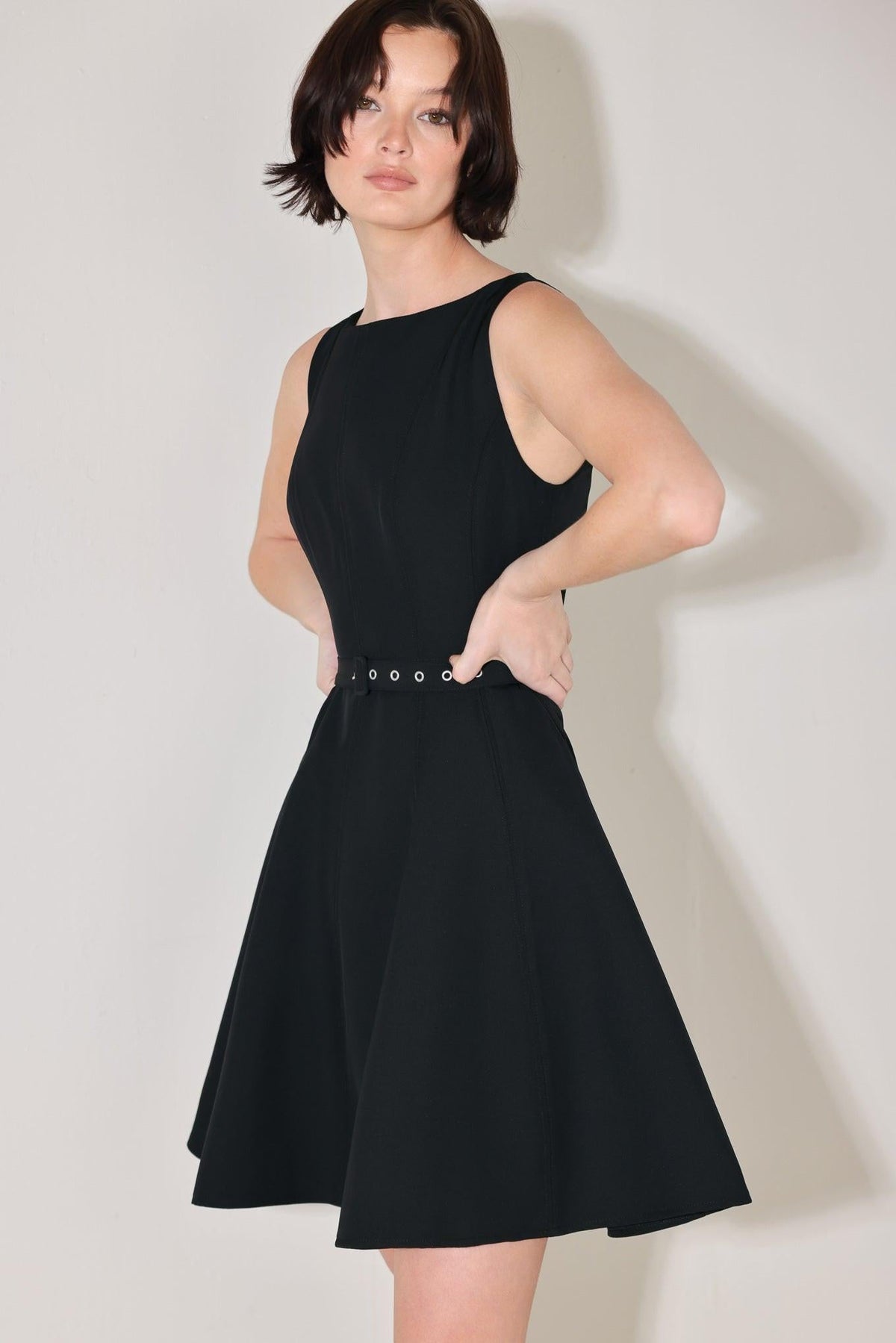 ALL EYES ON YOU WOVEN MINI DRESS