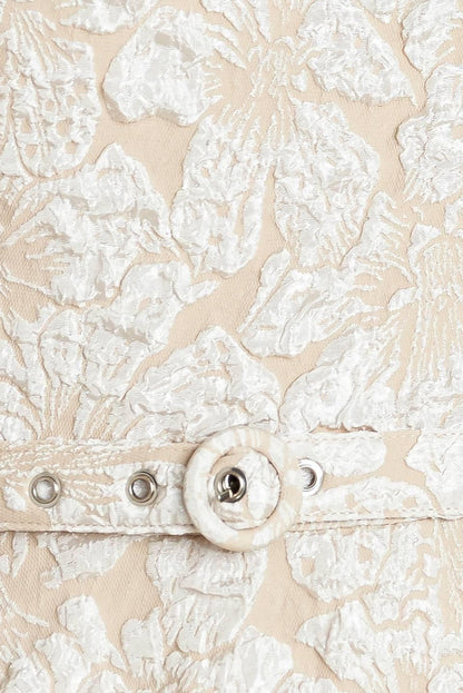 STATEMENT IN IVORY WOVEN MIDI DRESS