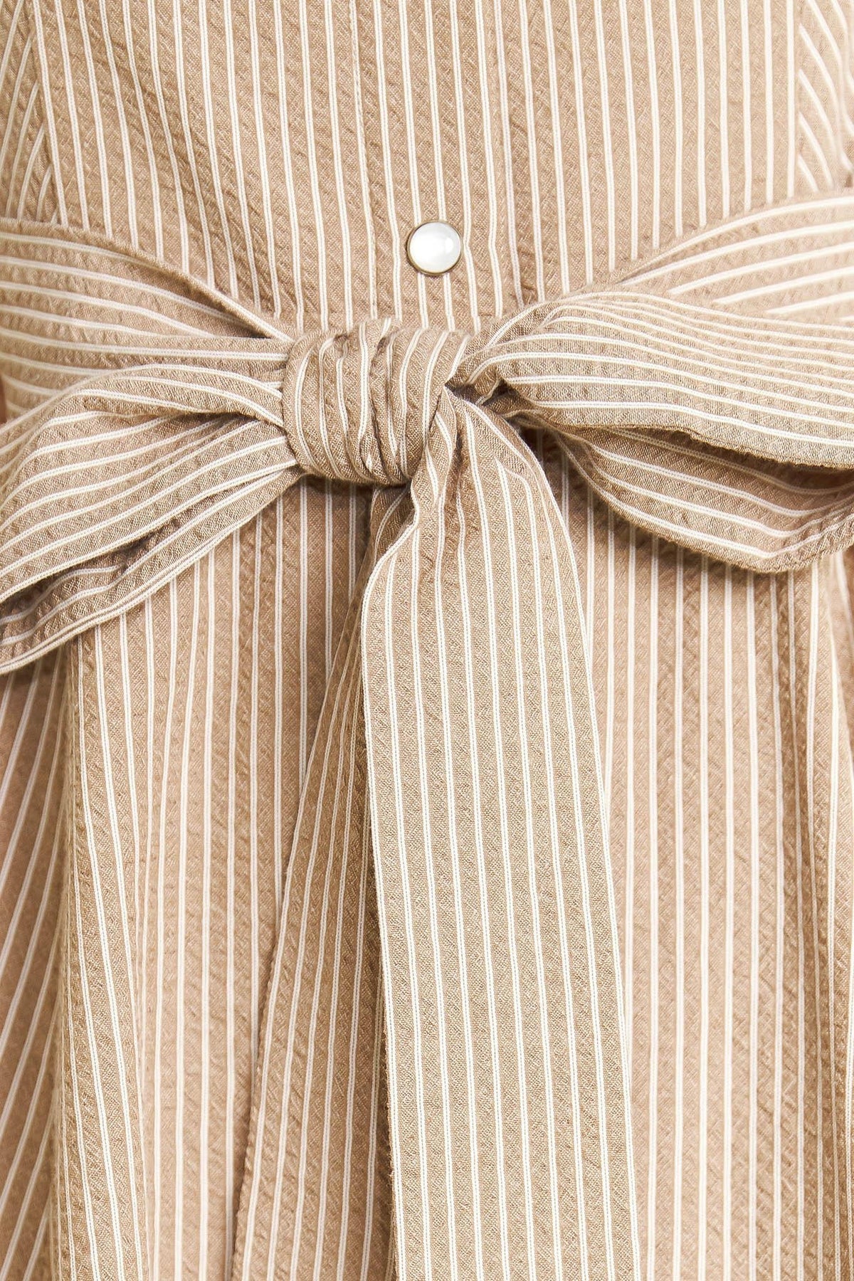 VESTIDO MIDI TEJIDO COLOR CAFÉ CON LECHE