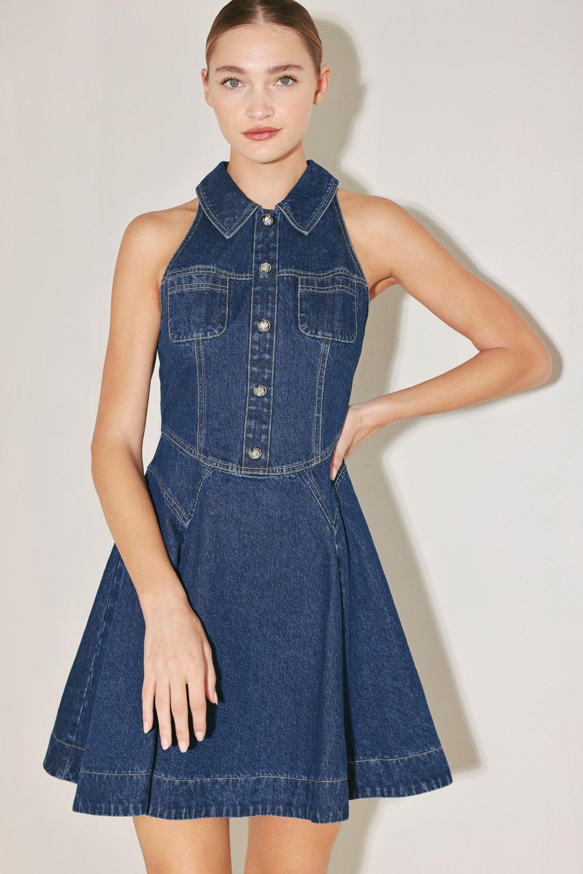 COOL GIRL COMEBACK DENIM MINI DRESS