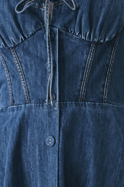 BLUE CRUSH DENIM MIDI DRESS