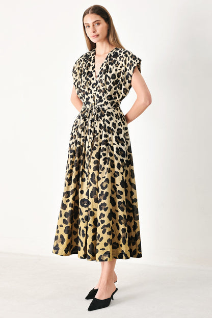WILD MUSE WOVEN MIDI DRESS