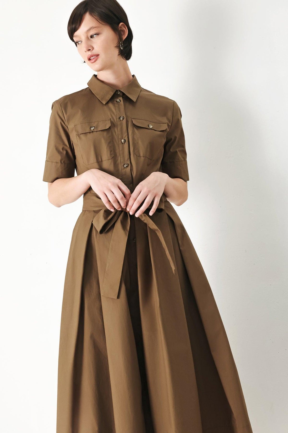 DESERT ICON WOVEN MIDI SHIRT DRESS