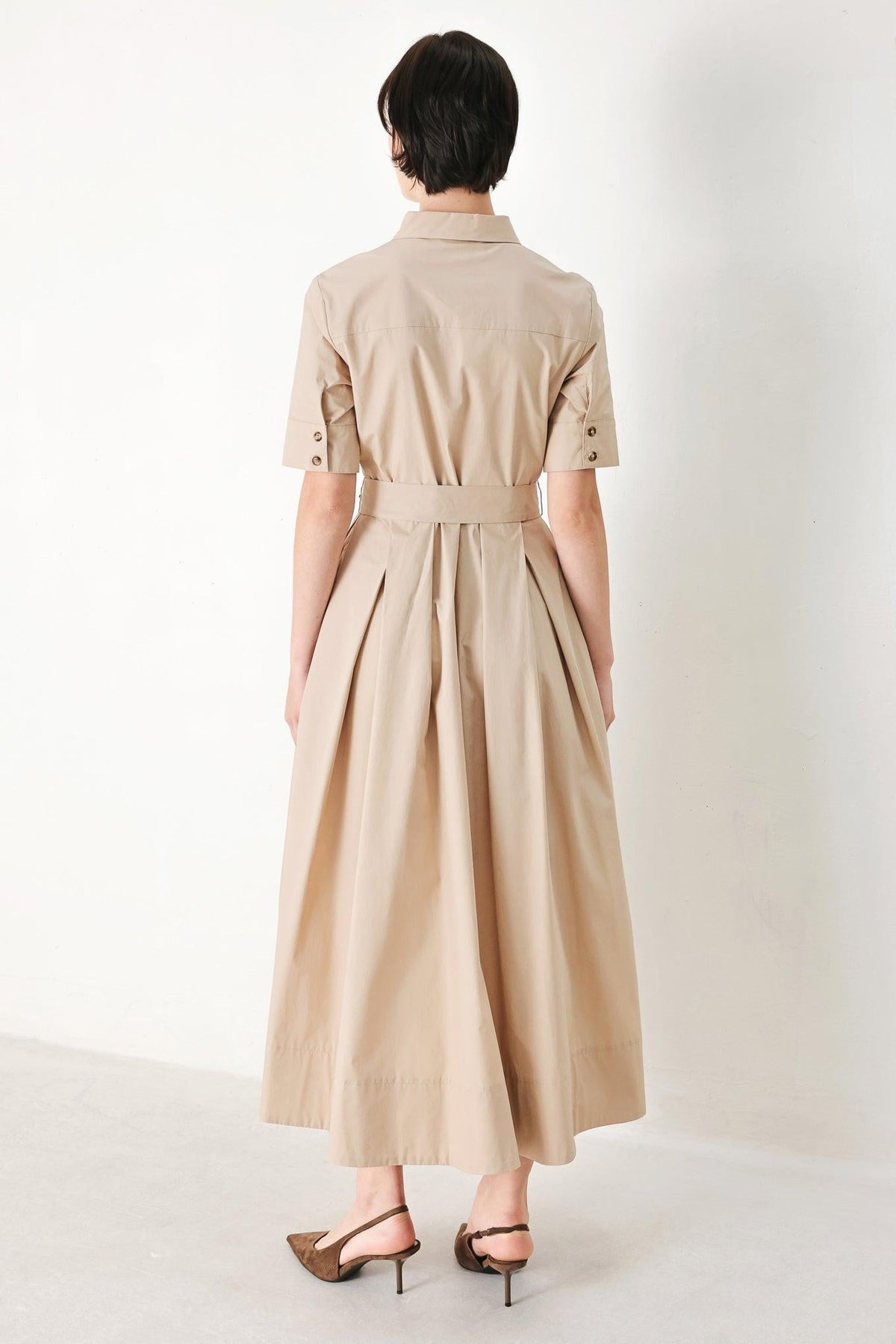 DESERT ICON WOVEN MIDI SHIRT DRESS