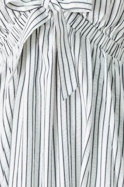 WHISPER STRIPE WOVEN MIDI DRESS