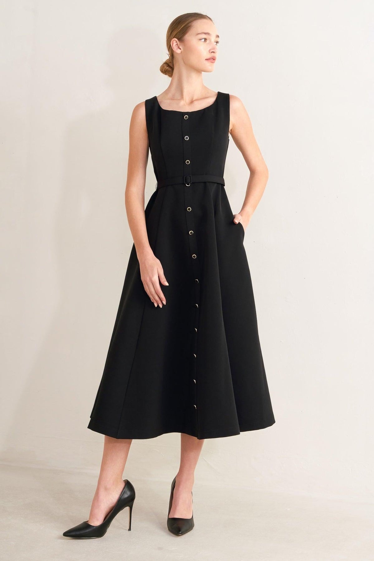 VESTIDO MIDI DE TEJIDO PARIS AFTER DARK