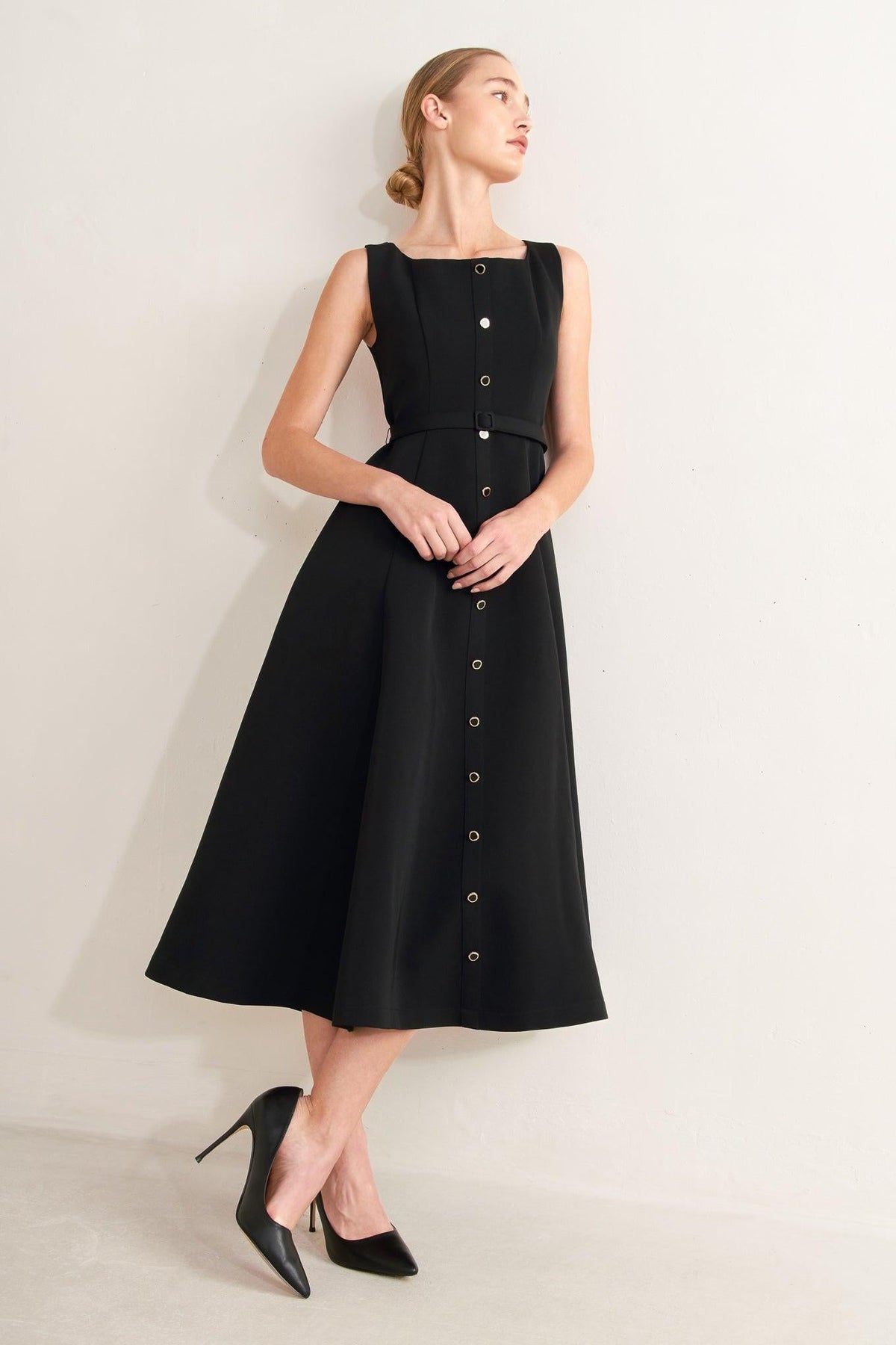 VESTIDO MIDI DE TEJIDO PARIS AFTER DARK