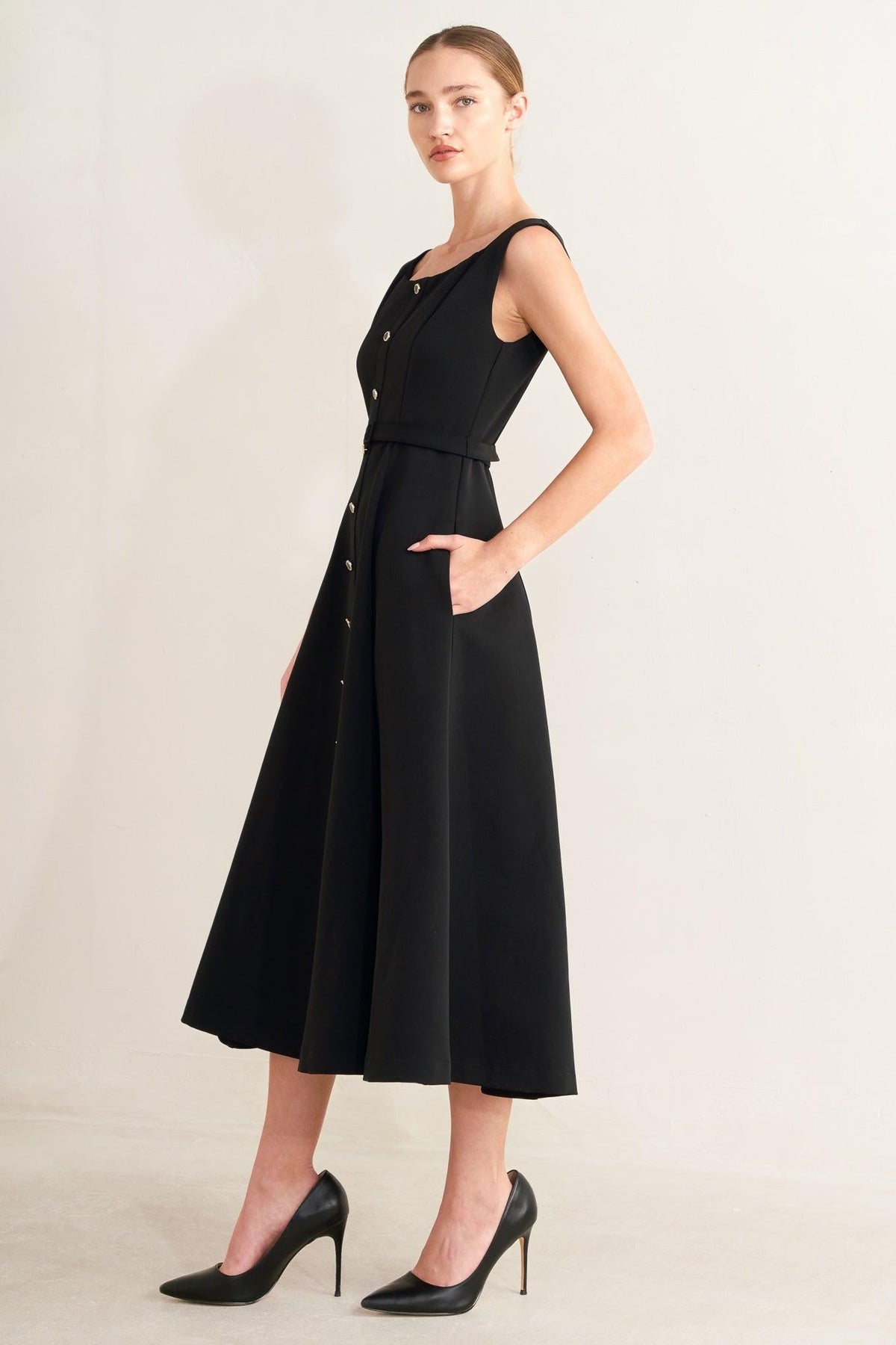 VESTIDO MIDI DE TEJIDO PARIS AFTER DARK