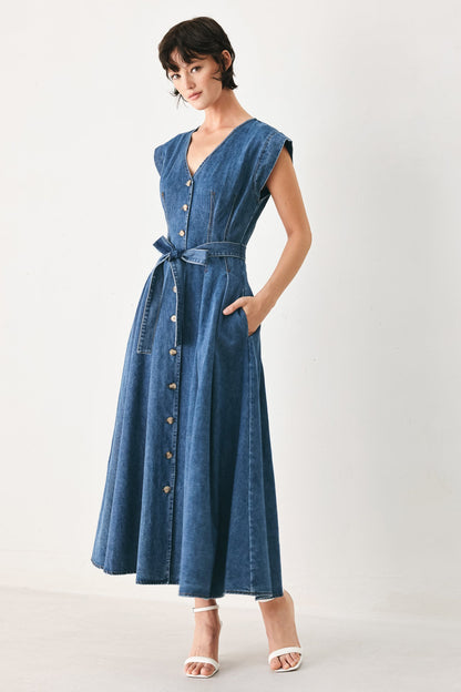 DAYDREAM DENIM MIDI DRESS