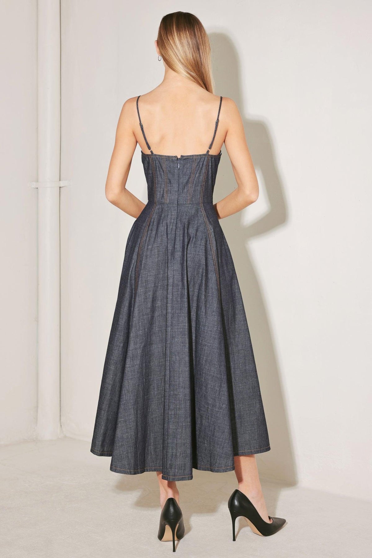VESTIDO MIDI DE MEZCLILLA AFTER HOURS SERENADE