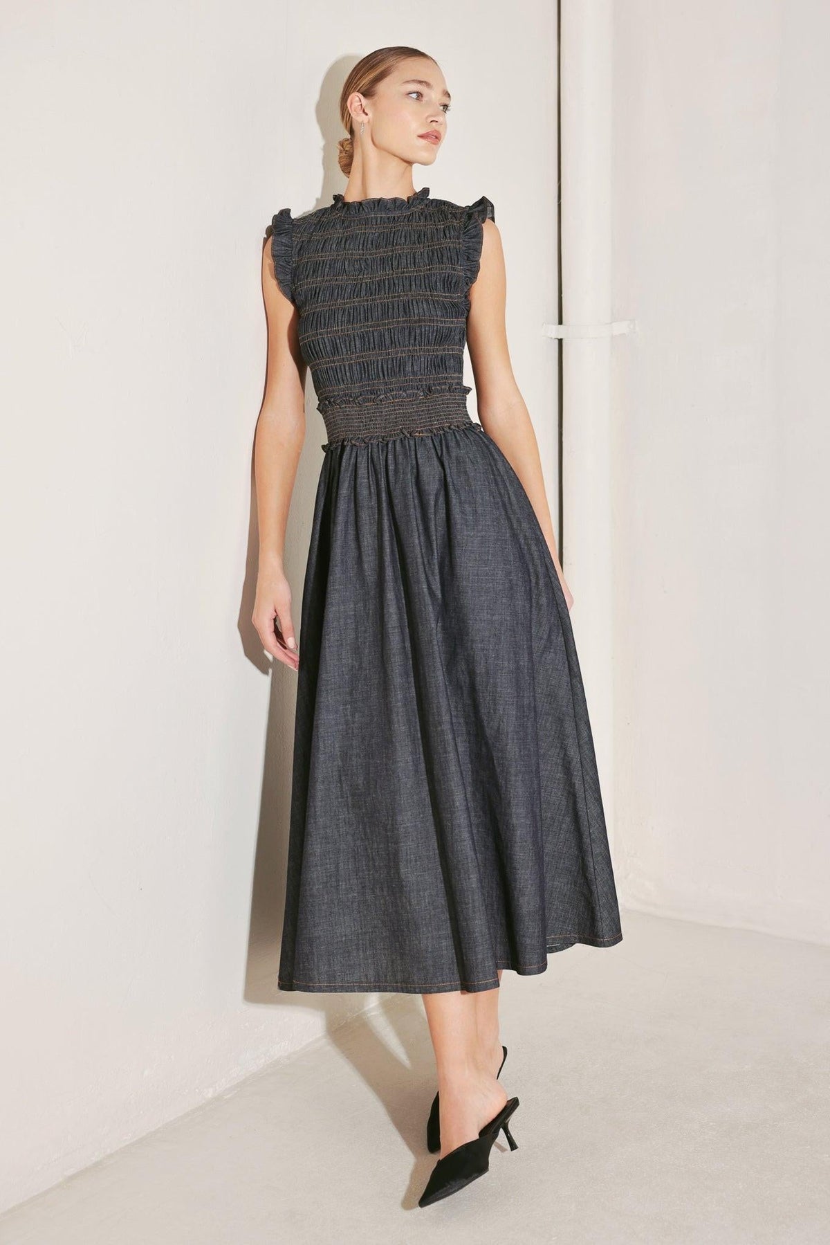 VESTIDO MIDI DE MEZCLILLA ROMANTIC REVERIE