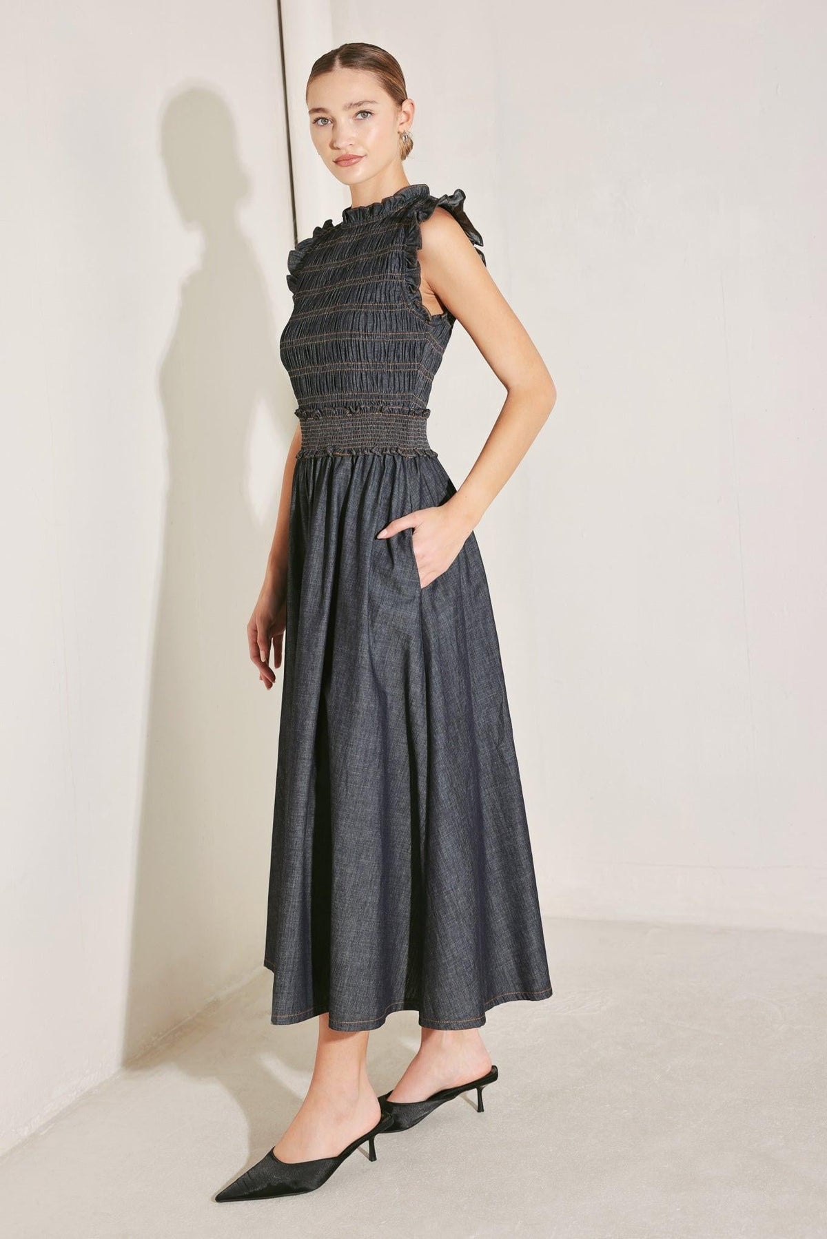 VESTIDO MIDI DE MEZCLILLA ROMANTIC REVERIE