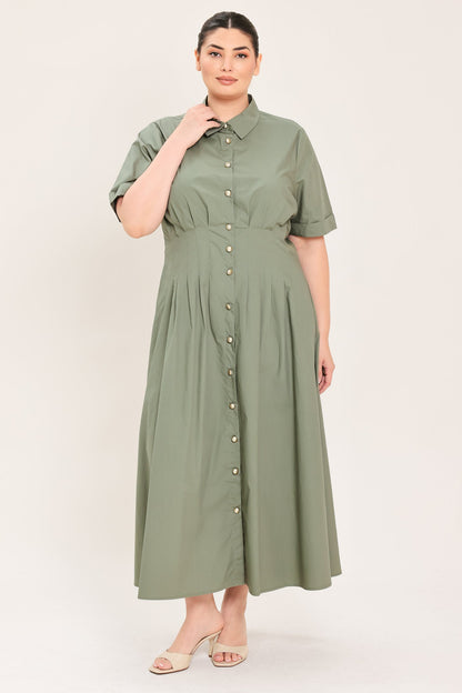 COUNTRYSIDE CHARM WOVEN MIDI DRESS