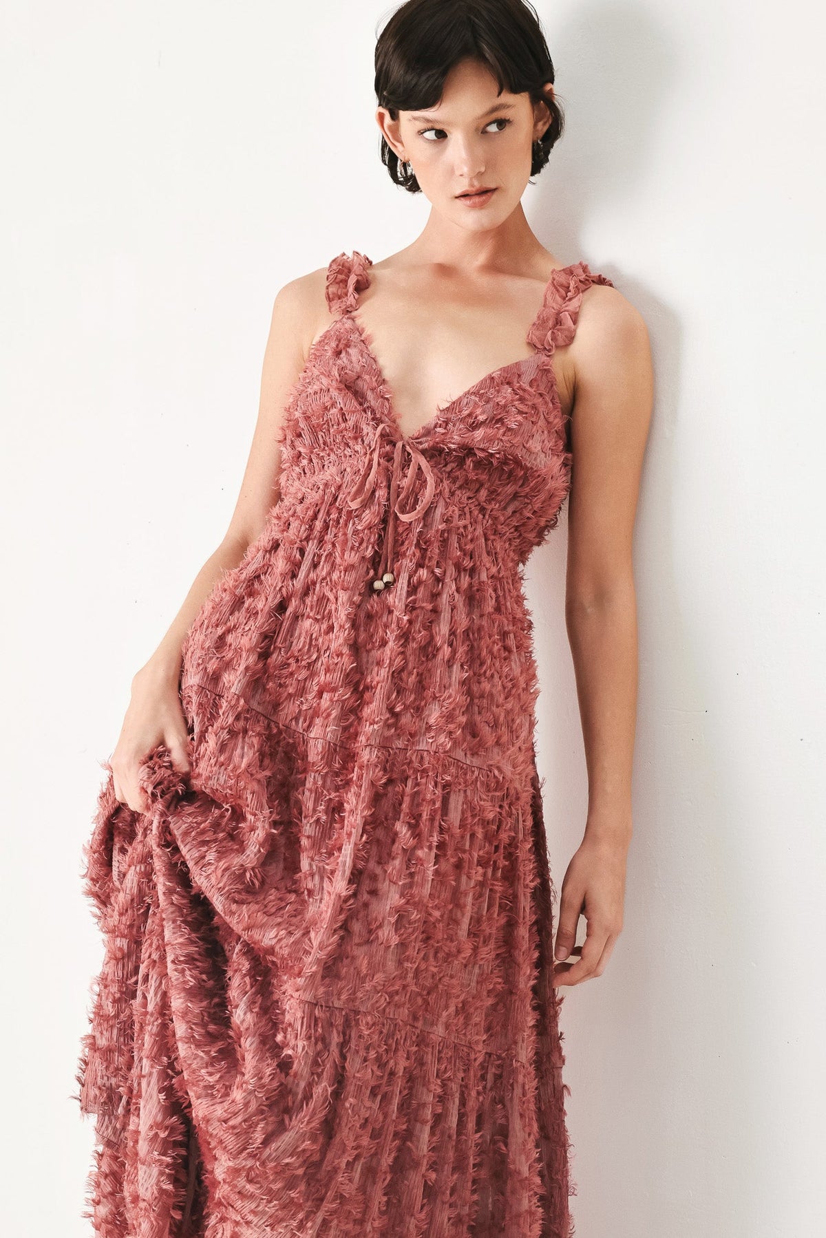 VESTIDO MAXI TEJIDO TWILIGHT ROSETTE
