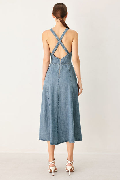 SUNDAY MUSE DENIM MIDI DRESS