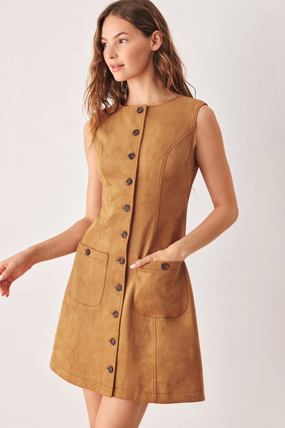 VESTIDO CORTO DE ANTE SINTÉTICO MAPLE