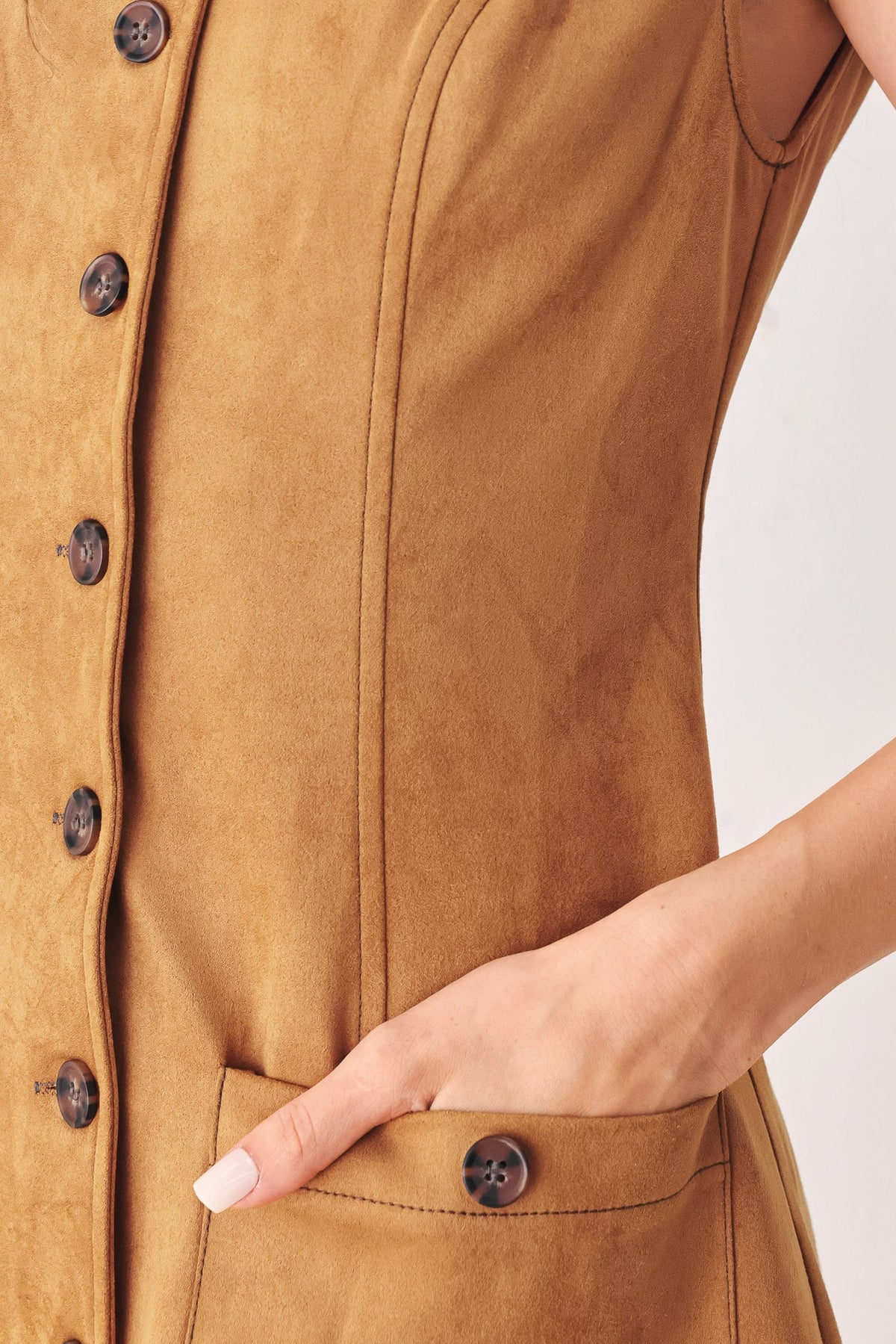 VESTIDO CORTO DE ANTE SINTÉTICO MAPLE