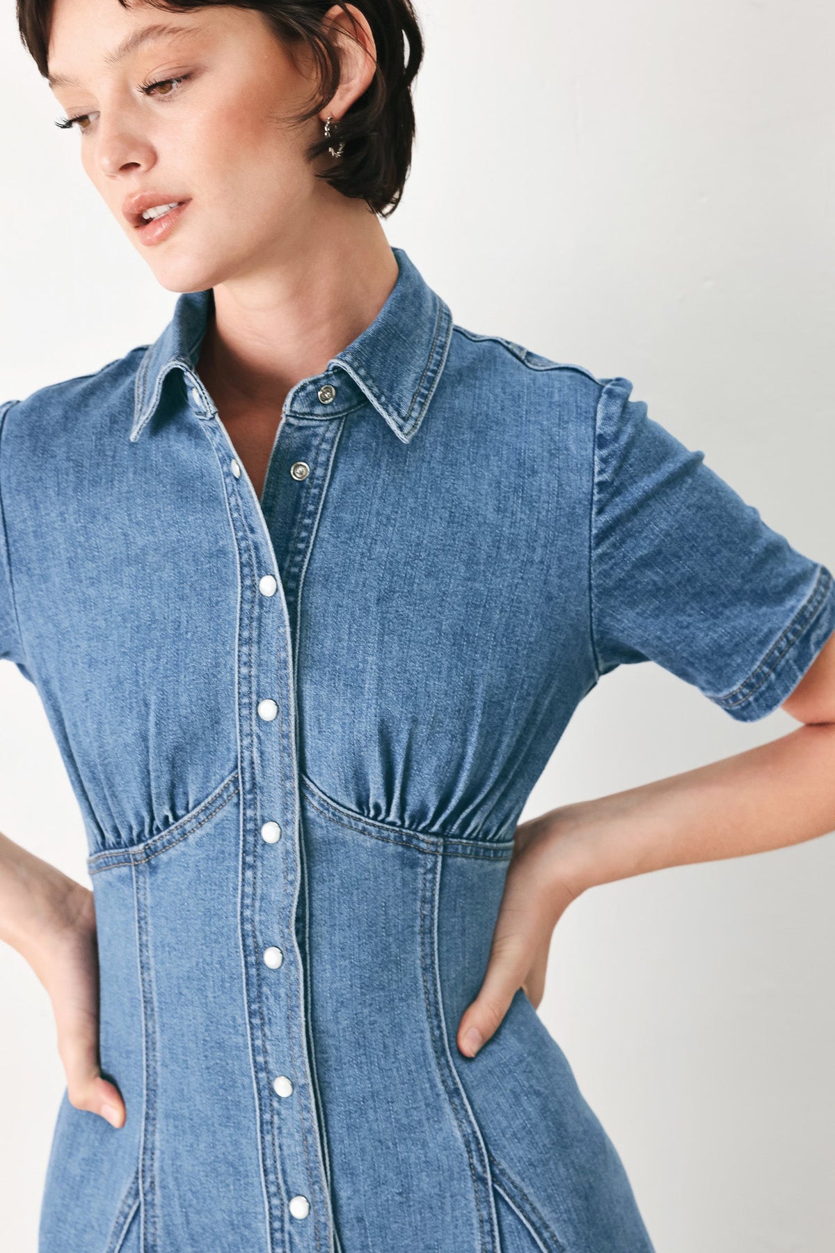 VESTIDO CAMISERO MIDI VAQUERO VINTAGE SKY