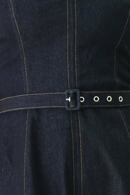 ICONIC INDIGO DENIM MIDI DRESS