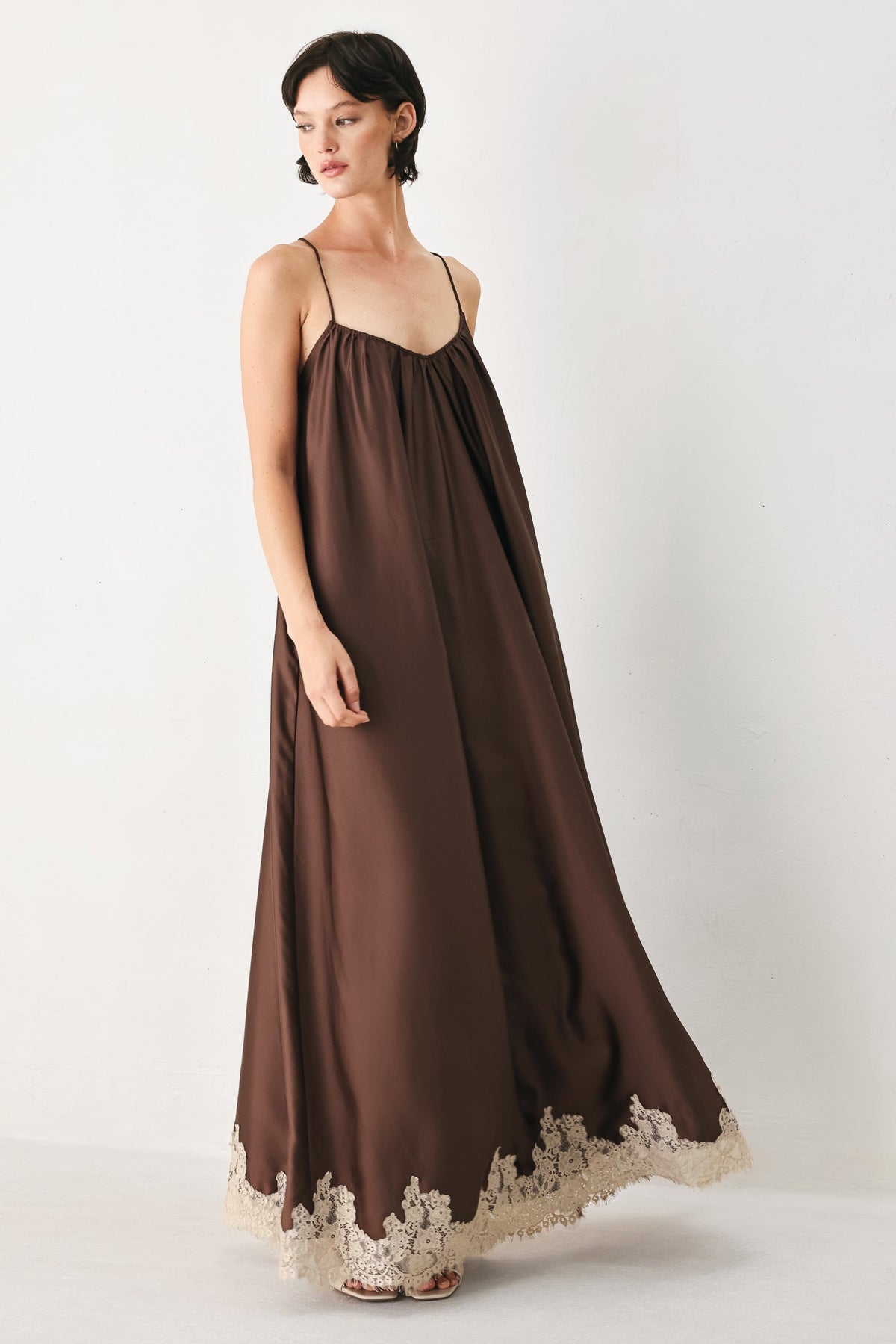 TRUFFLE DREAM WOVEN MAXI SLIP DRESS