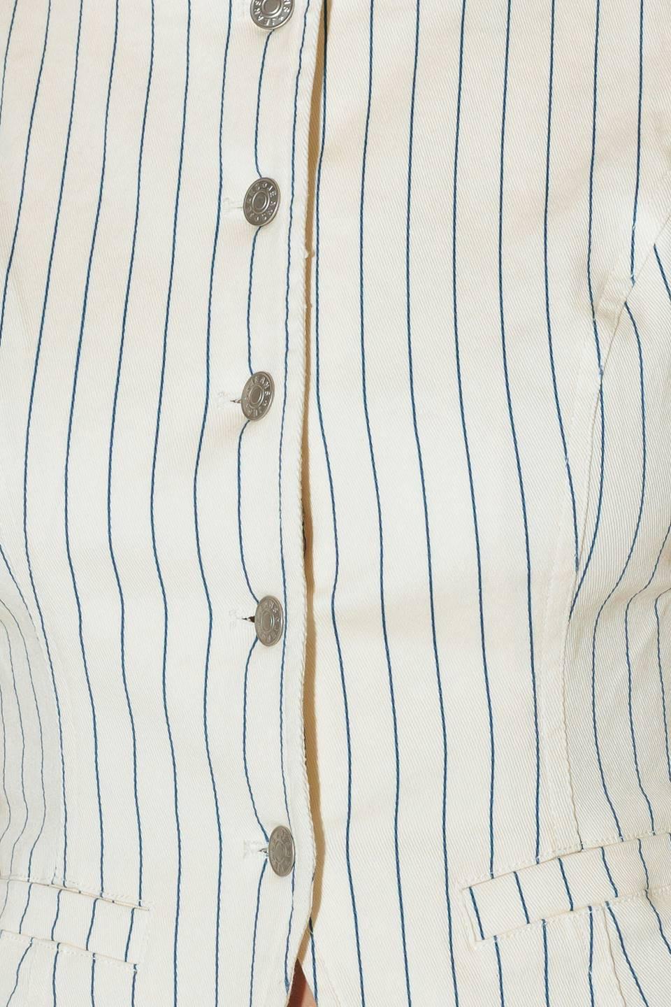 COFFEE RUN STRIPED WOVEN VEST