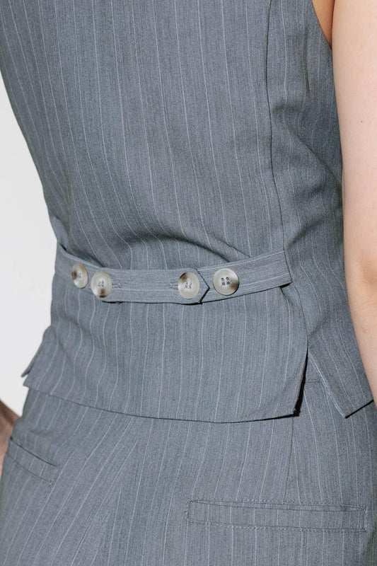 SMILE BRIGHT IN GREY WOVEN VEST