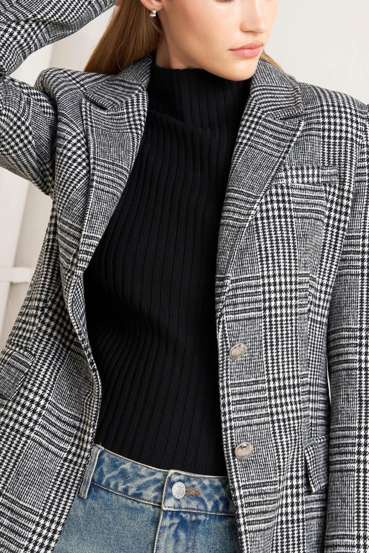 CITY CHECKLINE WOOLEN WOVEN JACKET