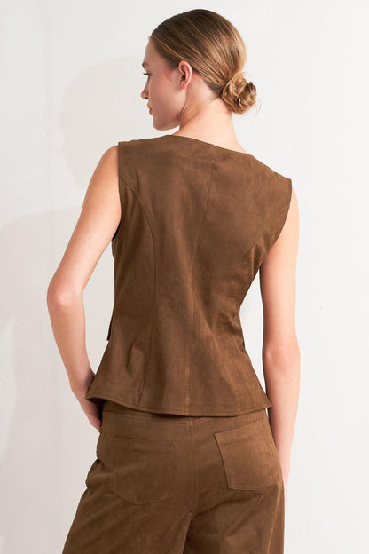 MIDNIGHT MESA STYLE FAUX SUEDE VEST